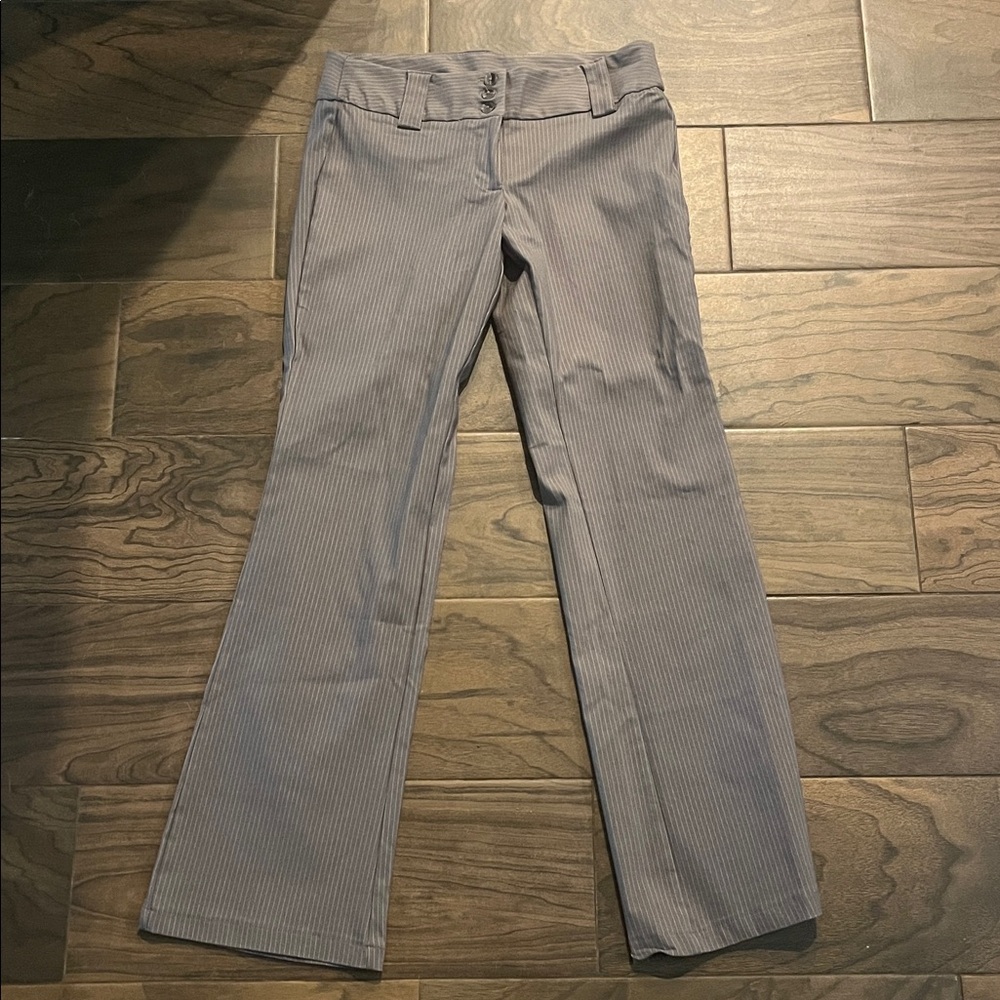 Gray Pinstripe Dress Pants